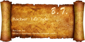 Bacher Tünde névjegykártya