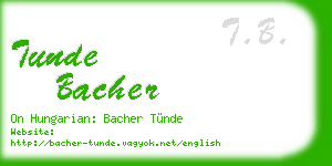 tunde bacher business card